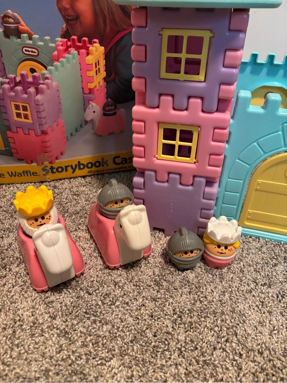 Vintage Rare Set Wee Waffle Storybook Castle - Pastel Pink, Purple & Blue